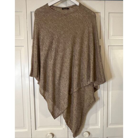 100% Cashmere sand poncho shawl coverup one size - Picture 2 of 8